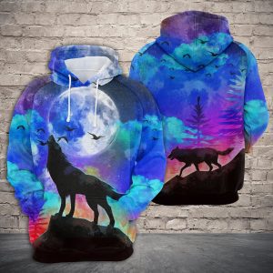 Amazing wolf at night H22402 – All Over Print Unisex Hoodie