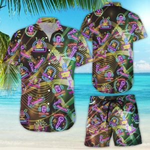 Amazing Karaoke Neon Sign Hawaiian Shirt And Short For Men And Women