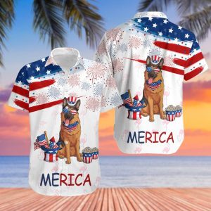 German Shepherd Independence Day Hawaiian Shirt